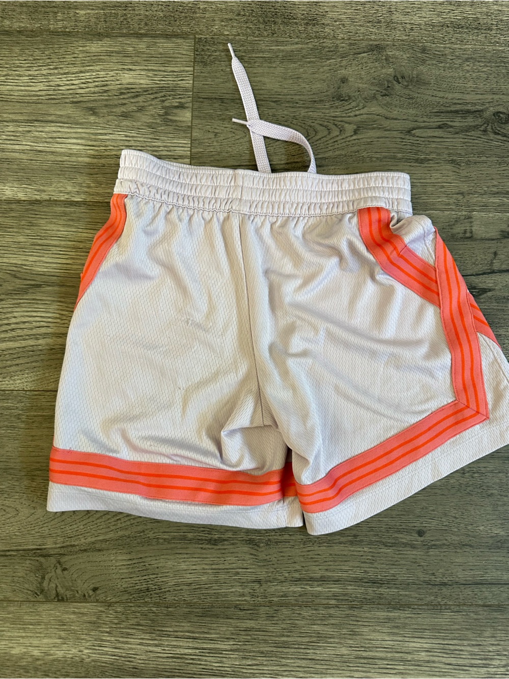 Nike Light Gray Shorts with Coral-Orange Stripe Accents - Picture 2 of 4